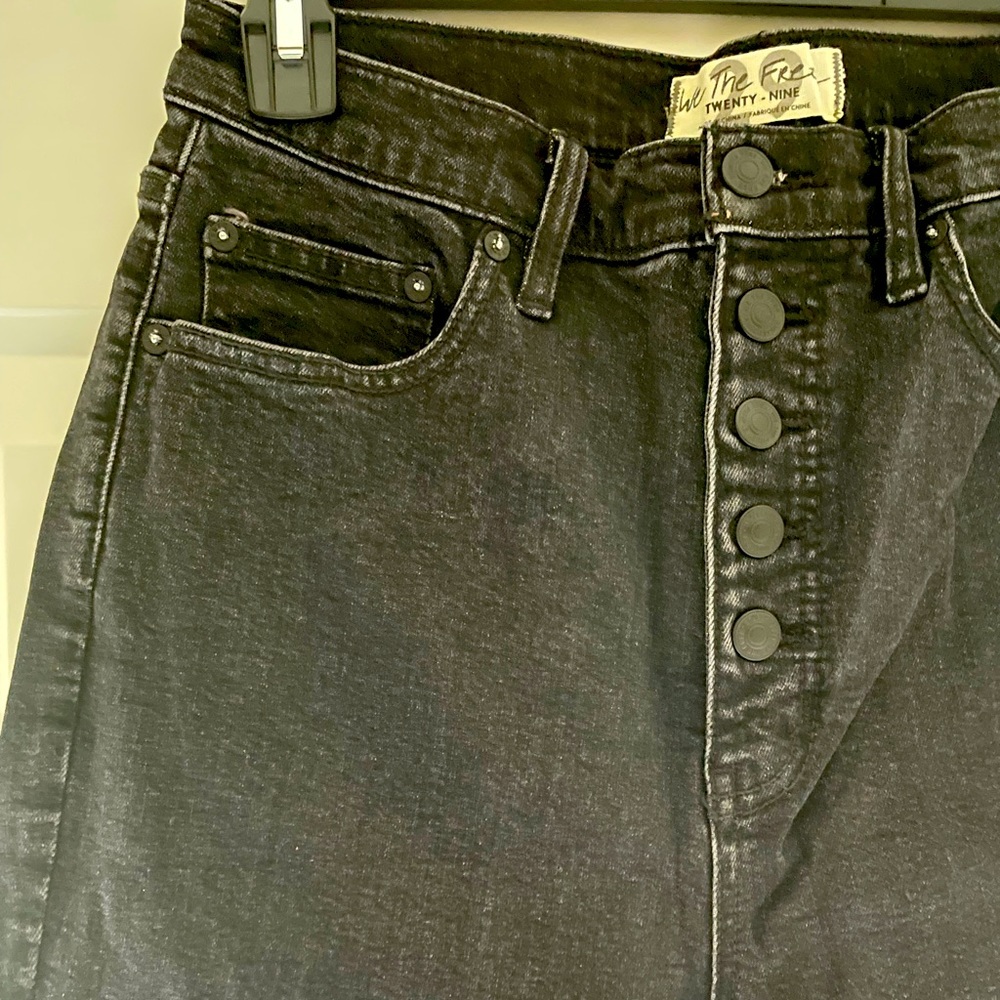 FREE PEOPLE Crvy Mardi High Rise Skinny NWT 29 Blk - Picture 9 of 12